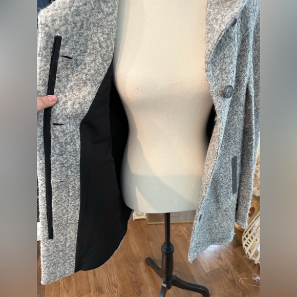 Soia & Kyo Textured Beige Gray Woolf Blemd  Coat - Picture 12 of 13
